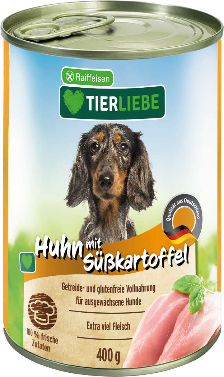 TIERLIEBE Hunde-Nassfutter Huhn mit Süßkartoffel